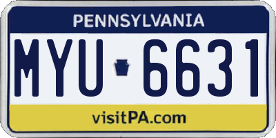 PA license plate MYU6631