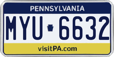 PA license plate MYU6632