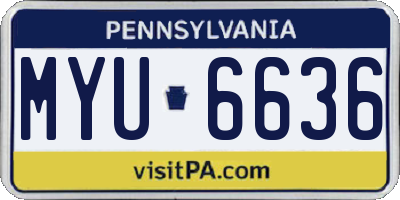 PA license plate MYU6636