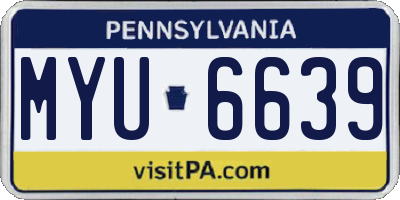 PA license plate MYU6639