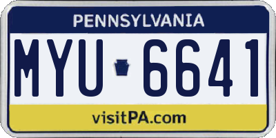 PA license plate MYU6641
