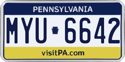 PA license plate MYU6642