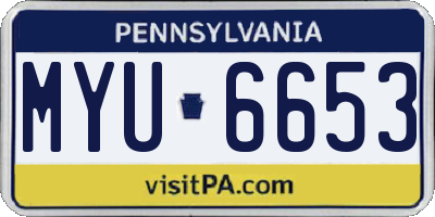 PA license plate MYU6653