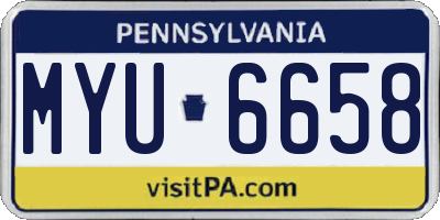 PA license plate MYU6658