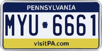 PA license plate MYU6661