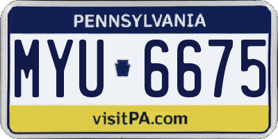 PA license plate MYU6675