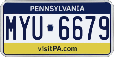 PA license plate MYU6679