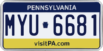 PA license plate MYU6681