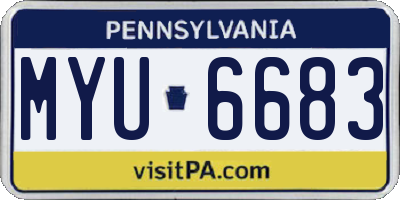 PA license plate MYU6683
