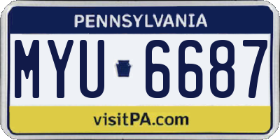 PA license plate MYU6687