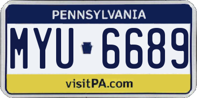 PA license plate MYU6689