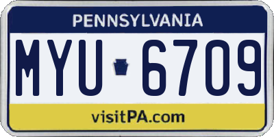 PA license plate MYU6709