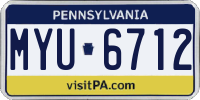 PA license plate MYU6712