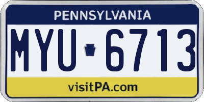 PA license plate MYU6713