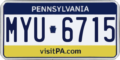 PA license plate MYU6715