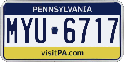PA license plate MYU6717
