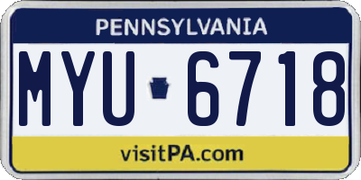 PA license plate MYU6718