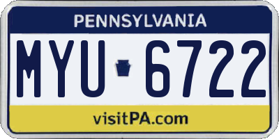 PA license plate MYU6722