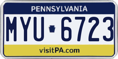 PA license plate MYU6723