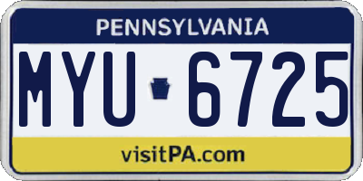 PA license plate MYU6725