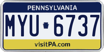 PA license plate MYU6737