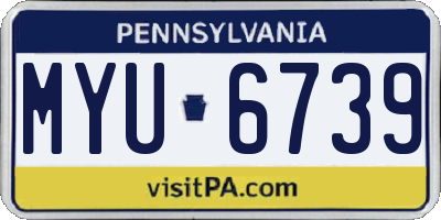 PA license plate MYU6739