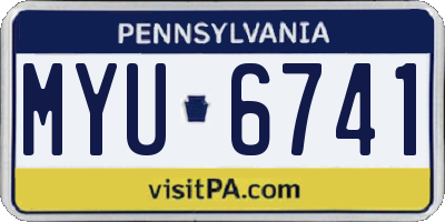 PA license plate MYU6741