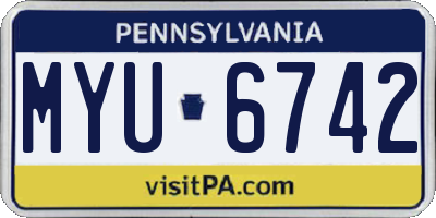 PA license plate MYU6742