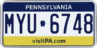 PA license plate MYU6748