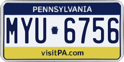 PA license plate MYU6756