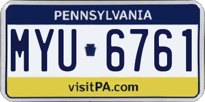 PA license plate MYU6761