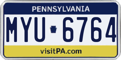 PA license plate MYU6764