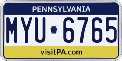 PA license plate MYU6765