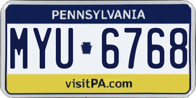 PA license plate MYU6768