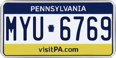 PA license plate MYU6769