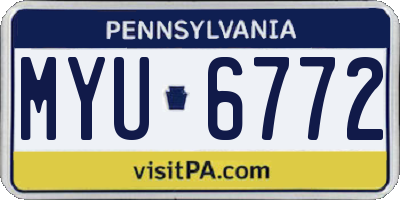 PA license plate MYU6772