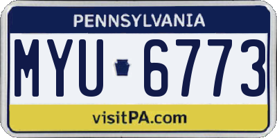 PA license plate MYU6773