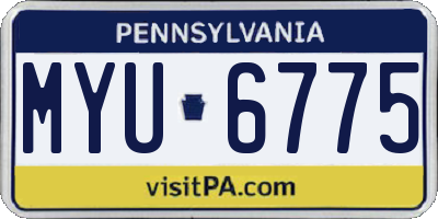 PA license plate MYU6775
