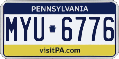 PA license plate MYU6776