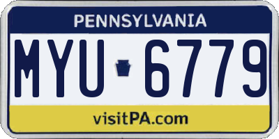 PA license plate MYU6779