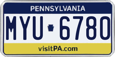 PA license plate MYU6780