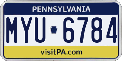PA license plate MYU6784