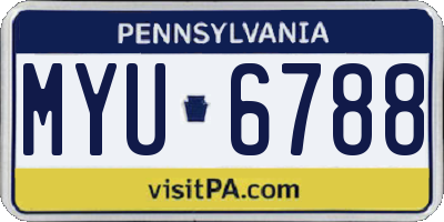 PA license plate MYU6788