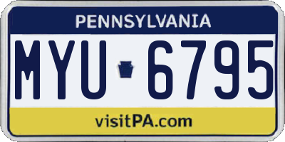 PA license plate MYU6795