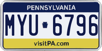PA license plate MYU6796