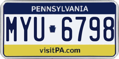 PA license plate MYU6798