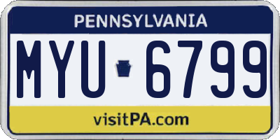PA license plate MYU6799