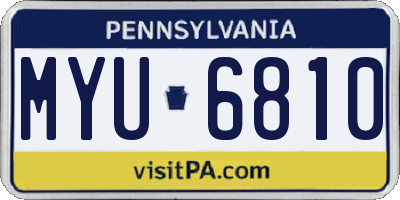 PA license plate MYU6810