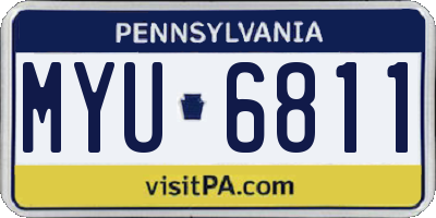 PA license plate MYU6811