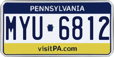 PA license plate MYU6812